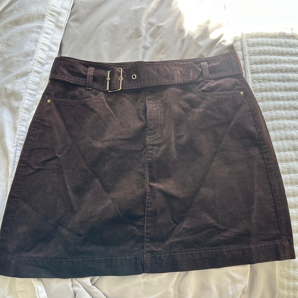 Chocolate corduroy, mini skirt, nwt